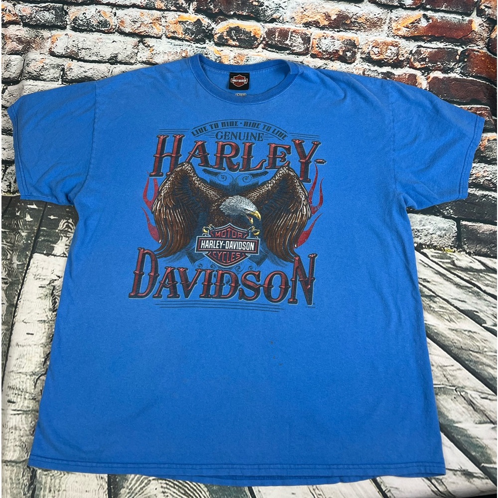 Genuine Harley‎ Davidson Live To Ride Ride To Live Blue 2015 Clarksville ,TN  XL